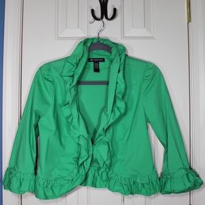 [INC International Concepts] Green Ruffled Blazer
